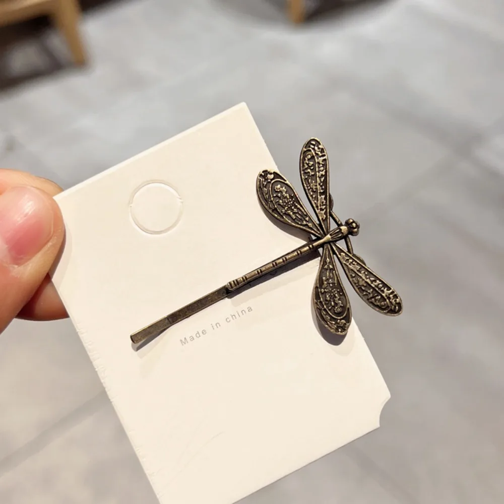 2Pcs/Set Fashion Metal Vintage Dragonfly Barrettes Hairpin Hair Clips For Women Girls Headwear Bangs Side Hair Accessories Gifts