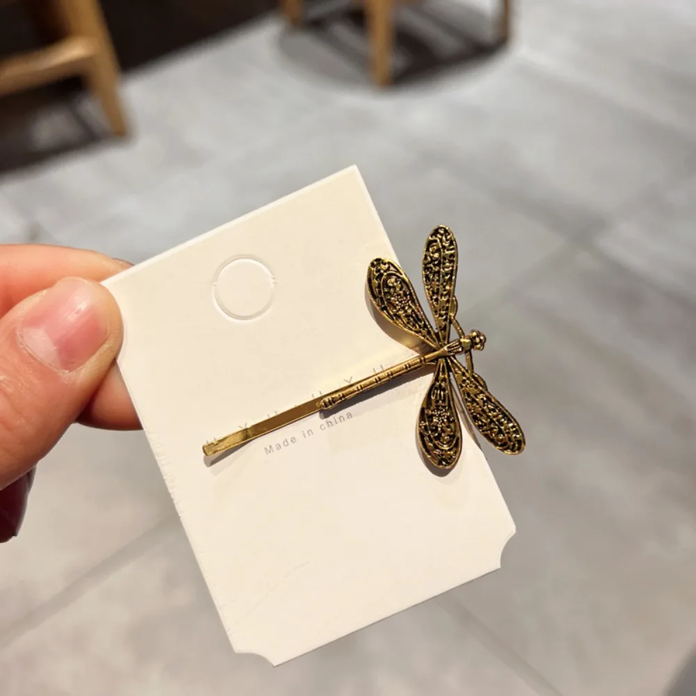 2Pcs/Set Fashion Metal Vintage Dragonfly Barrettes Hairpin Hair Clips For Women Girls Headwear Bangs Side Hair Accessories Gifts