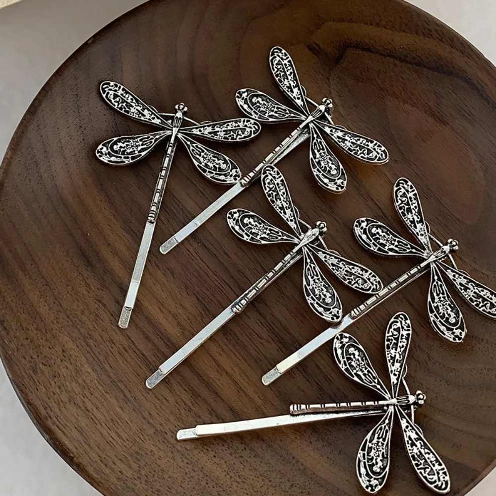 2Pcs/Set Fashion Metal Vintage Dragonfly Barrettes Hairpin Hair Clips For Women Girls Headwear Bangs Side Hair Accessories Gifts