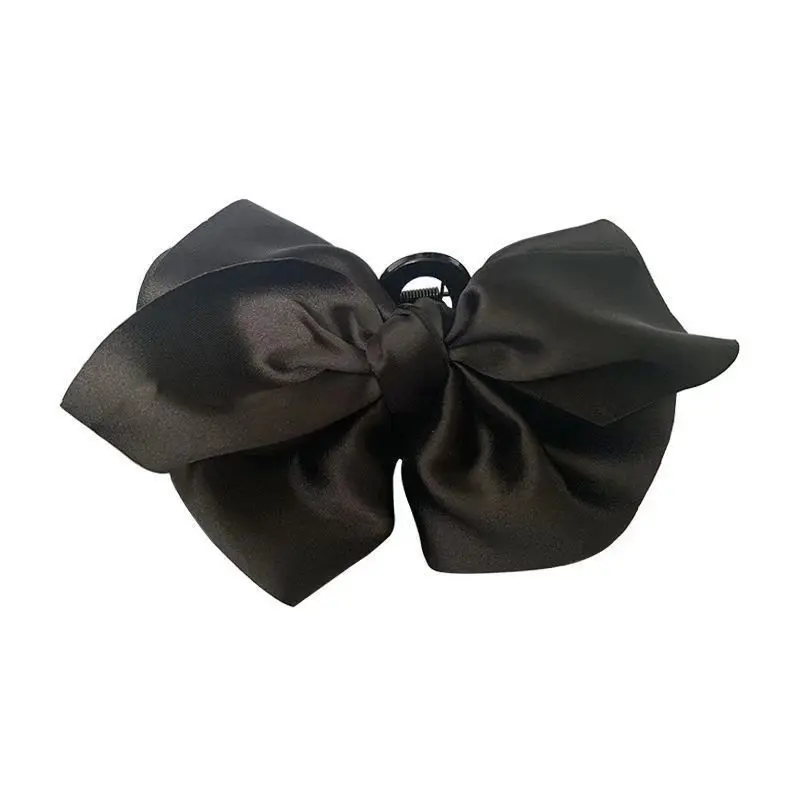 Large Bow Hair Claw Clip New Trendy Solid Color Black Hair Shark Grab Clip Hair Styling Tools Hair Accessories for Women Girl