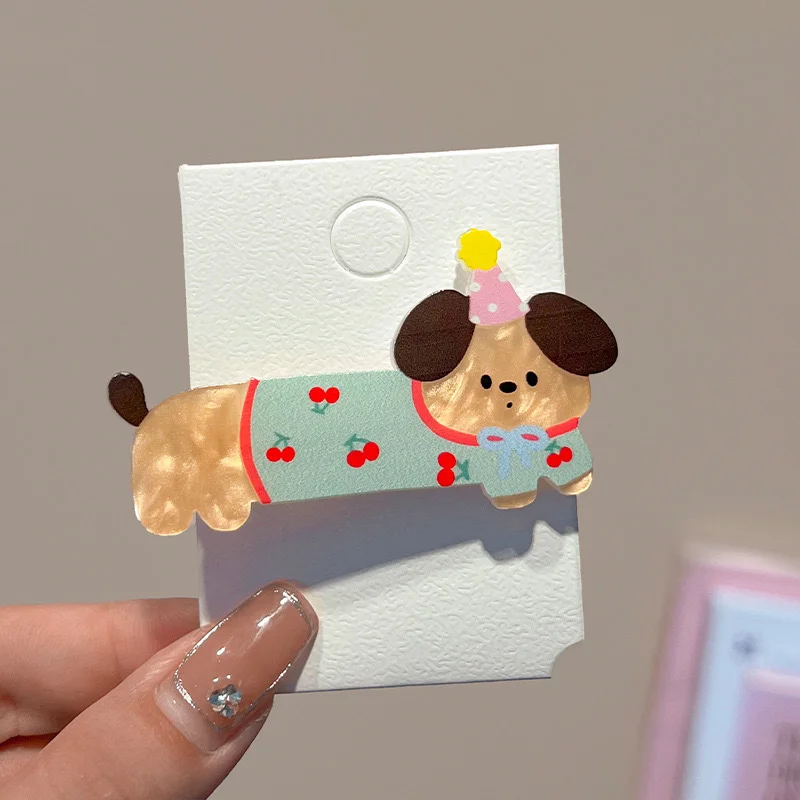 5pcs of Assorted Cute Cartoon Party Hair Clips Featuring Dogs And Cats,Perfect for Girls ,Duckbill clip headband hair clip