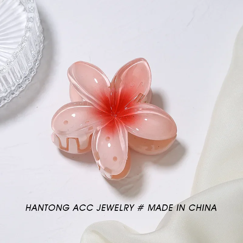 Plumeria Hair Clips Flower Hair Claw Clip Trendy HairClips Korean Hair Accessories For Girls