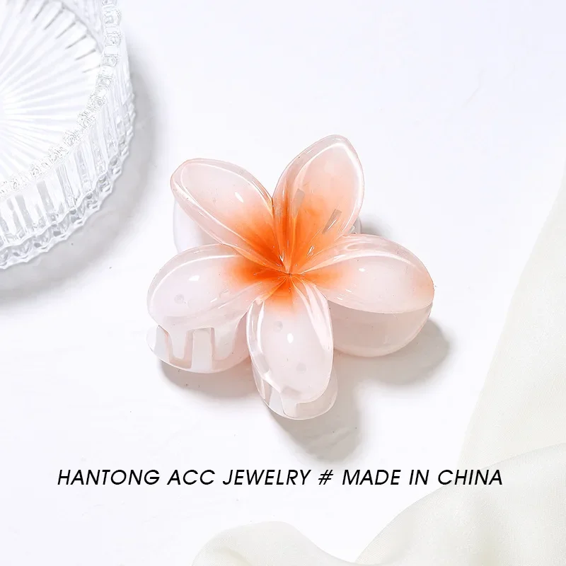 Plumeria Hair Clips Flower Hair Claw Clip Trendy HairClips Korean Hair Accessories For Girls