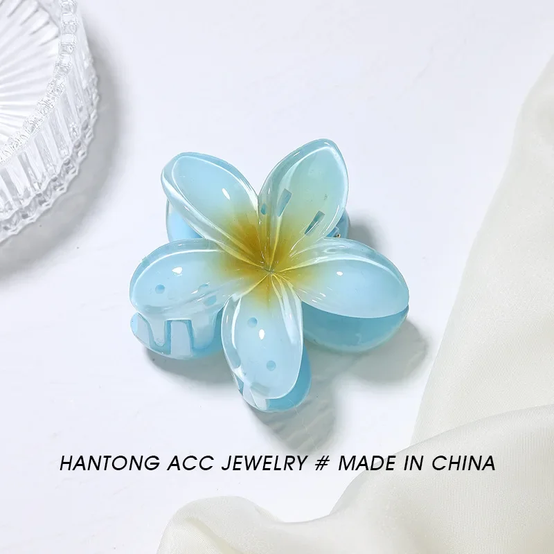 Plumeria Hair Clips Flower Hair Claw Clip Trendy HairClips Korean Hair Accessories For Girls