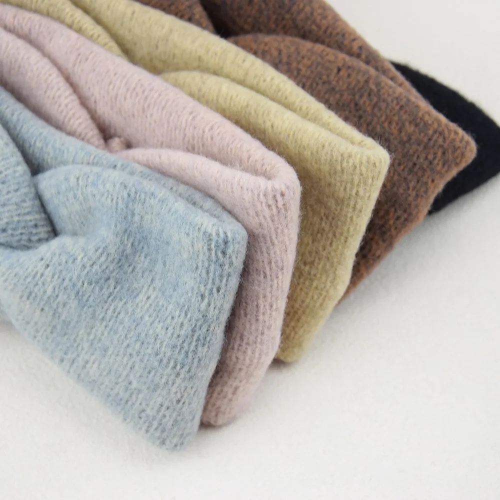 Hot Sale! Women Girls Solid Color Hair Bands Wool Knitted Headbands Cross Turban Bandage Ear Warmer Hairbands Hair Accessories