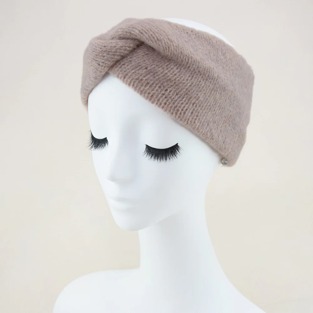 Hot Sale! Women Girls Solid Color Hair Bands Wool Knitted Headbands Cross Turban Bandage Ear Warmer Hairbands Hair Accessories