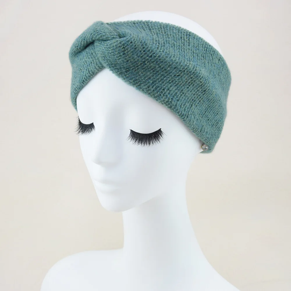 Hot Sale! Women Girls Solid Color Hair Bands Wool Knitted Headbands Cross Turban Bandage Ear Warmer Hairbands Hair Accessories