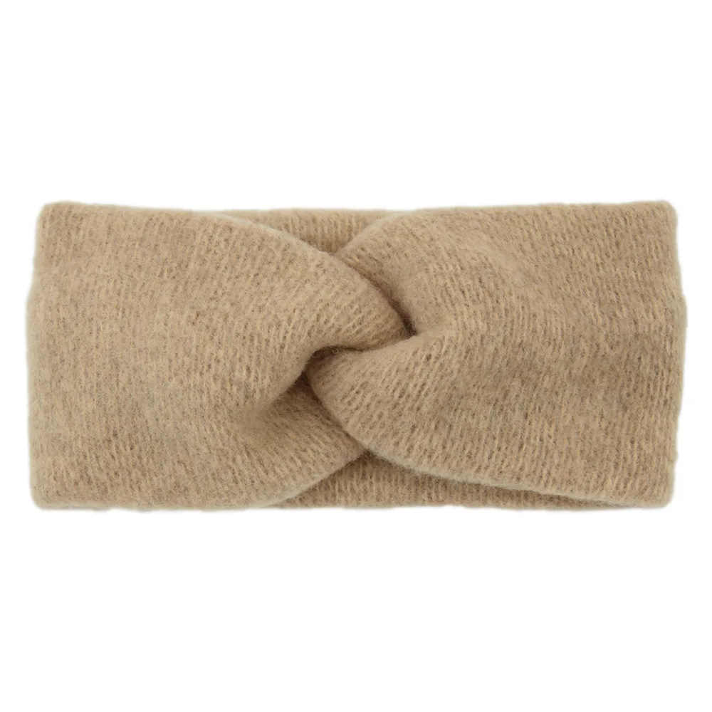 Hot Sale! Women Girls Solid Color Hair Bands Wool Knitted Headbands Cross Turban Bandage Ear Warmer Hairbands Hair Accessories