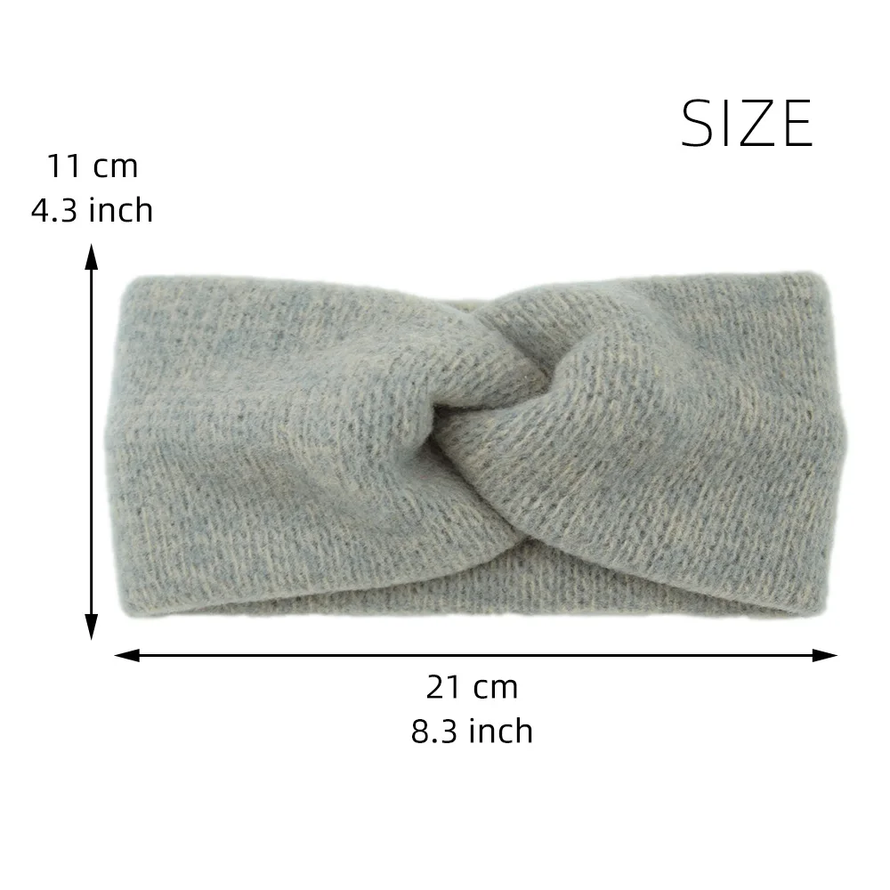 Hot Sale! Women Girls Solid Color Hair Bands Wool Knitted Headbands Cross Turban Bandage Ear Warmer Hairbands Hair Accessories