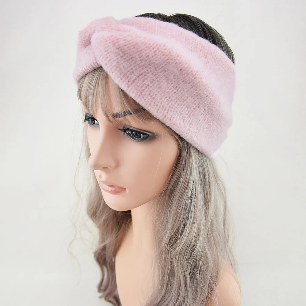 Hot Sale! Women Girls Solid Color Hair Bands Wool Knitted Headbands Cross Turban Bandage Ear Warmer Hairbands Hair Accessories