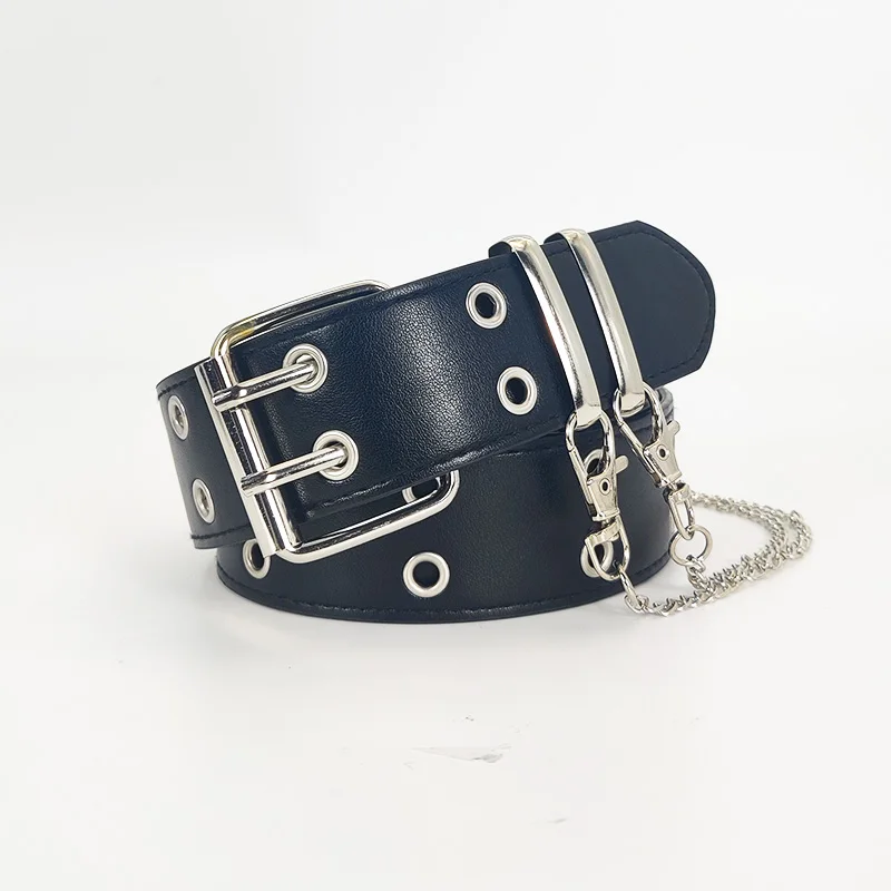 110cm Unisex Men Belts For Women High Quality Double Hole Star Eyelet Hip Hop Rock Style Subculture Y2K Belt Punch Free Size