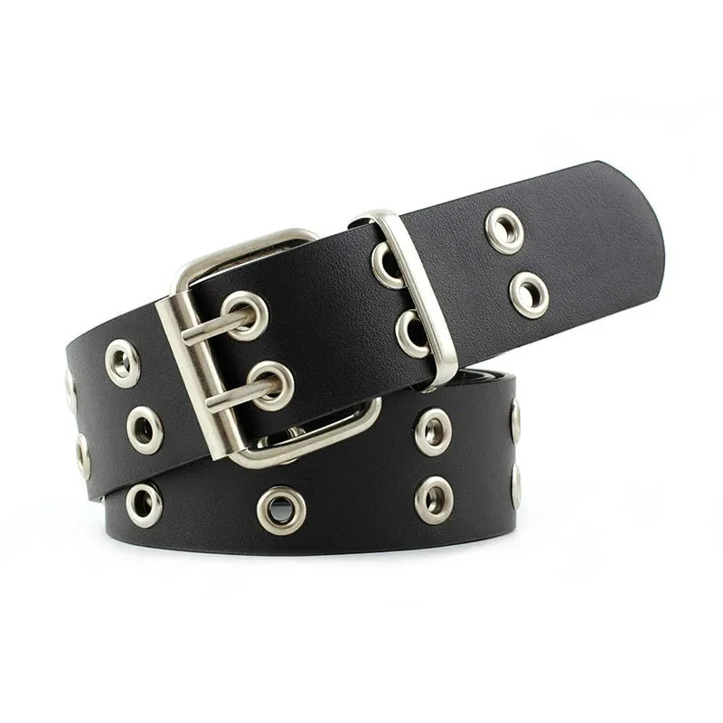 110cm Unisex Men Belts For Women High Quality Double Hole Star Eyelet Hip Hop Rock Style Subculture Y2K Belt Punch Free Size