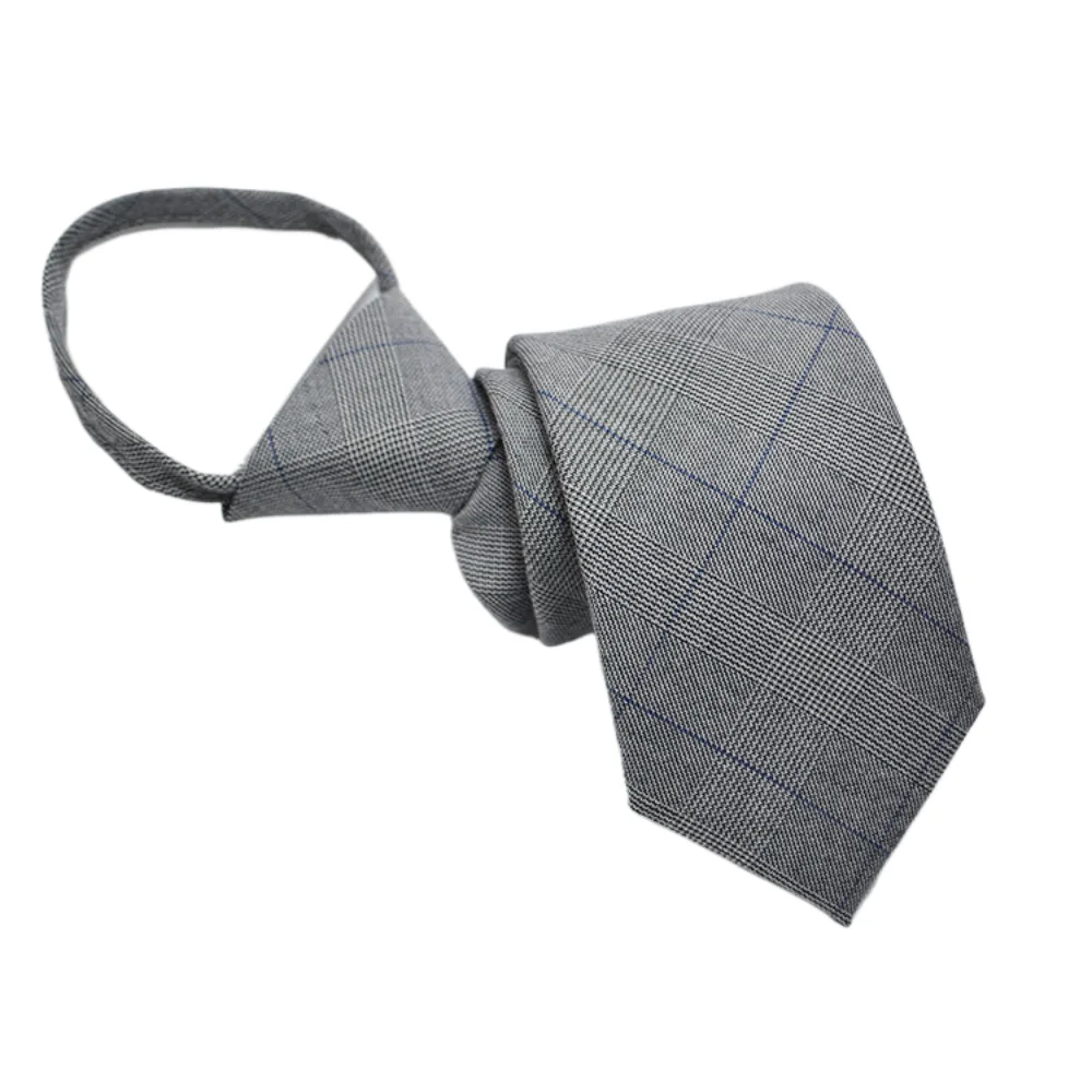 New Zipper Men Ties Suits Lazy Plaid Neck Tie For Wedding Check Necktie For Men Retro Lazy Fashion Stripe Ties For Women Necktie