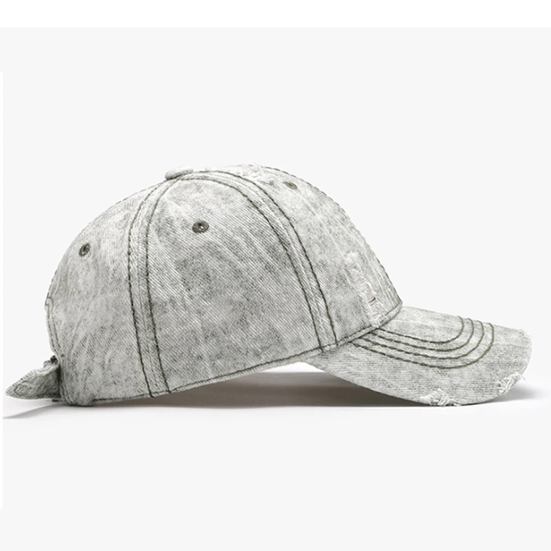 Women Men Baseball Cap Denim Cotton Faded Distressed Ripped dad Caps Trucker Hats Soft Crown Unisex Light Color