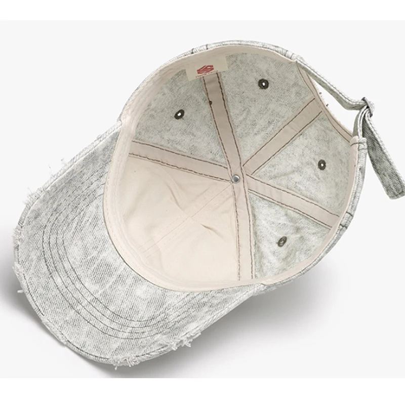 Women Men Baseball Cap Denim Cotton Faded Distressed Ripped dad Caps Trucker Hats Soft Crown Unisex Light Color
