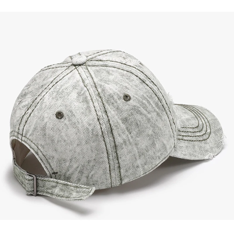 Women Men Baseball Cap Denim Cotton Faded Distressed Ripped dad Caps Trucker Hats Soft Crown Unisex Light Color