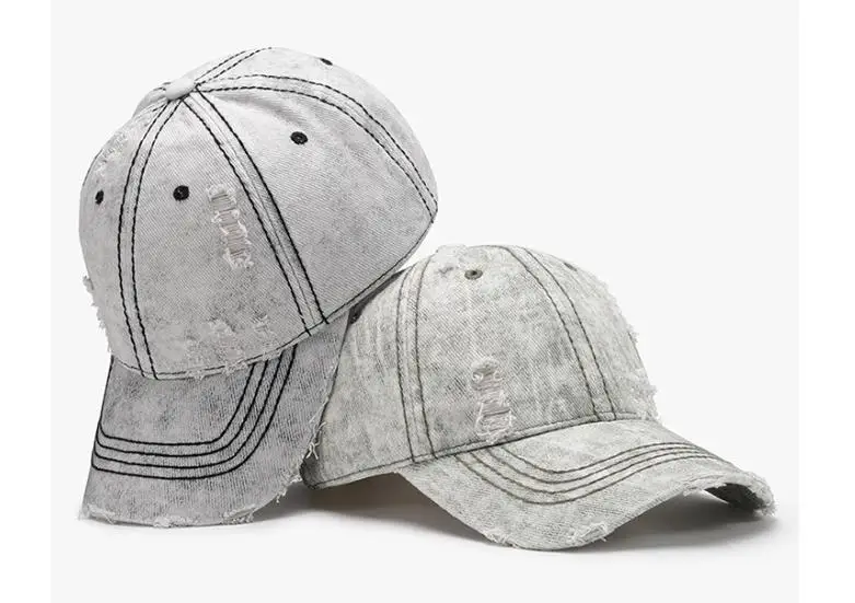 Women Men Baseball Cap Denim Cotton Faded Distressed Ripped dad Caps Trucker Hats Soft Crown Unisex Light Color