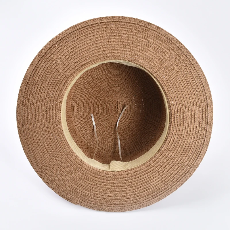 Summer Women Straw Hat Ladies Fashion Flat Top Travel Beach Sun Hat Chapeau Femme