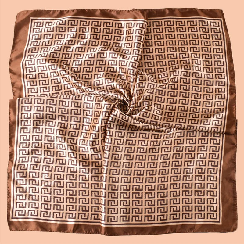 High Quality Silk Scarf Top Headwraps Women Four Seasons Hair Scarves Hijab Foulard Luxury Bandana Femme Headscarf 90*90cm