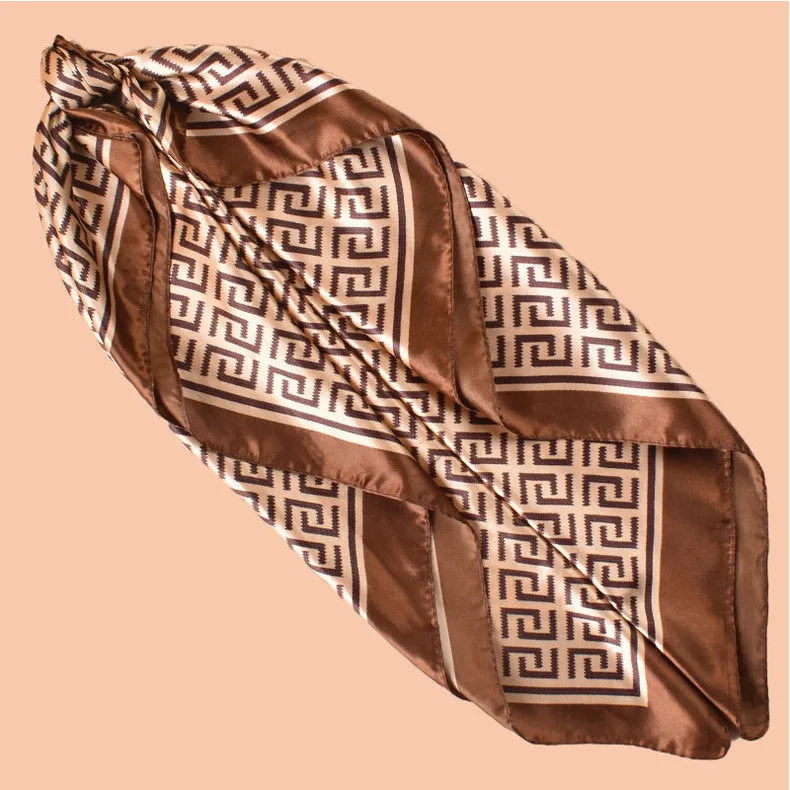 High Quality Silk Scarf Top Headwraps Women Four Seasons Hair Scarves Hijab Foulard Luxury Bandana Femme Headscarf 90*90cm