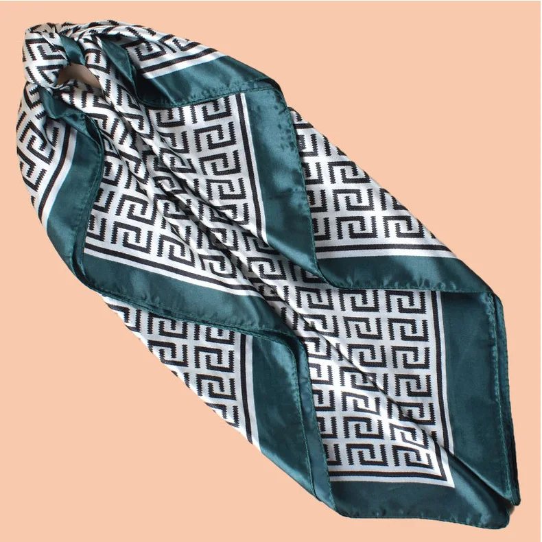 High Quality Silk Scarf Top Headwraps Women Four Seasons Hair Scarves Hijab Foulard Luxury Bandana Femme Headscarf 90*90cm