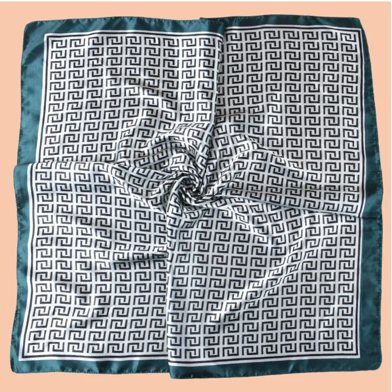 High Quality Silk Scarf Top Headwraps Women Four Seasons Hair Scarves Hijab Foulard Luxury Bandana Femme Headscarf 90*90cm