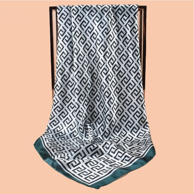 High Quality Silk Scarf Top Headwraps Women Four Seasons Hair Scarves Hijab Foulard Luxury Bandana Femme Headscarf 90*90cm