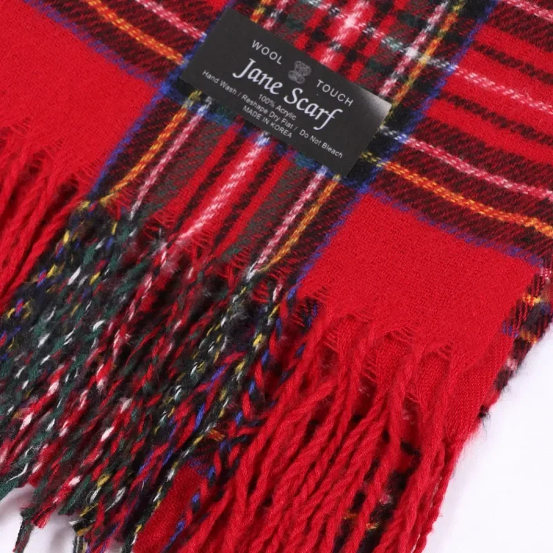 Fashion Scottish Style Tartan Warm Scarf for Women Plaid Soft Long Wrap Shawl Christmas for Girlfrend Wife Mom