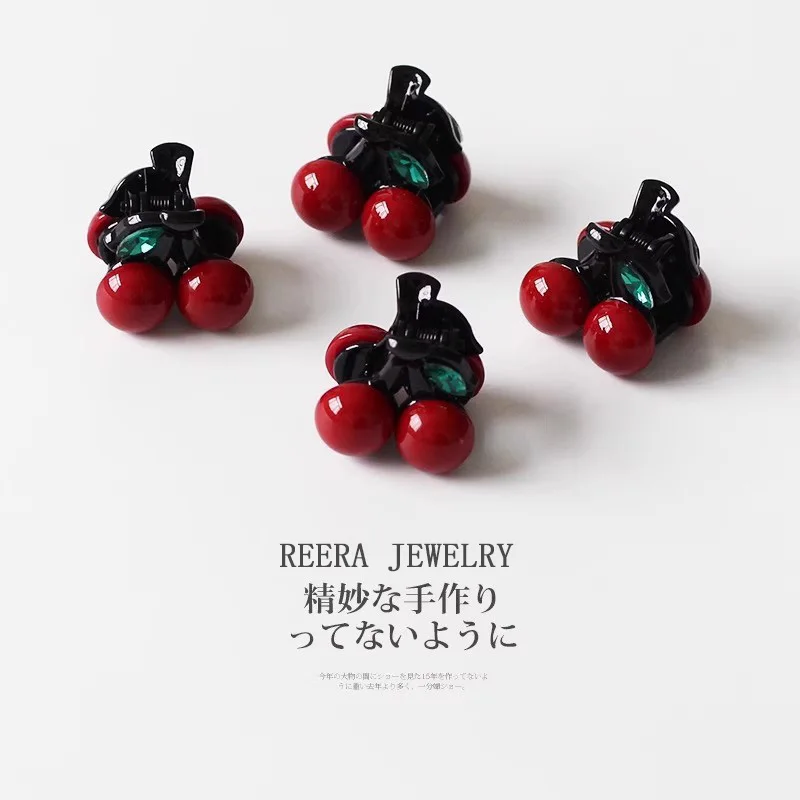 2pcs/set Cute Cherry Small Hair Claws For Women Girls Sweet Hair Ornament Hair Clips Hairpins Hairgrip Fashion Hair Accessories