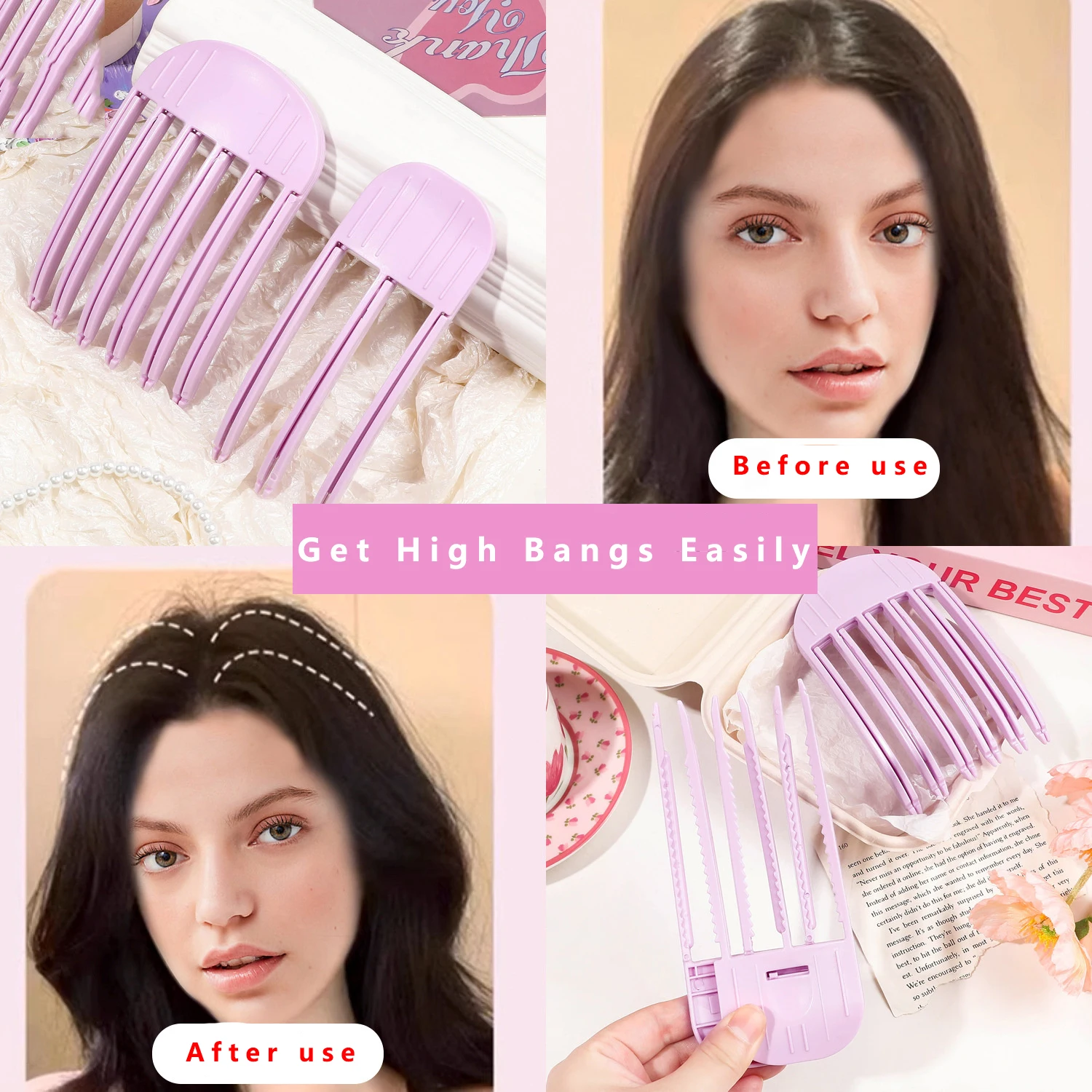 Fluffy Hairpin Curling Bangs Hair Clips Comb Hair Roots Volumizing Clips Women Curling Fixed Shape Clips Volume Hair Roller Tool