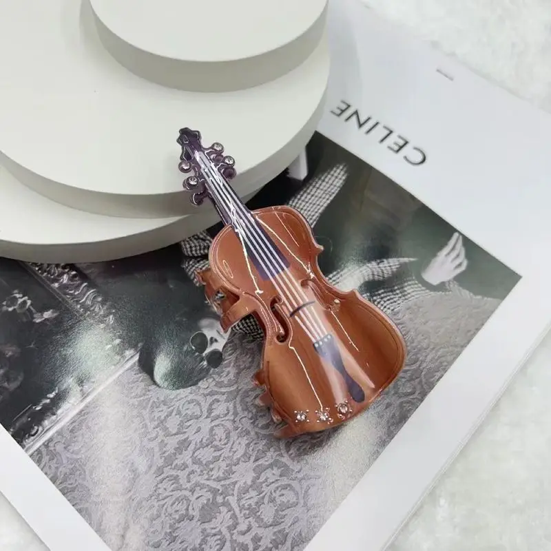 1pc Sunset violin hair clip ins cartoon guitar hair clip coil hair clip shark clip large back of head hair clip