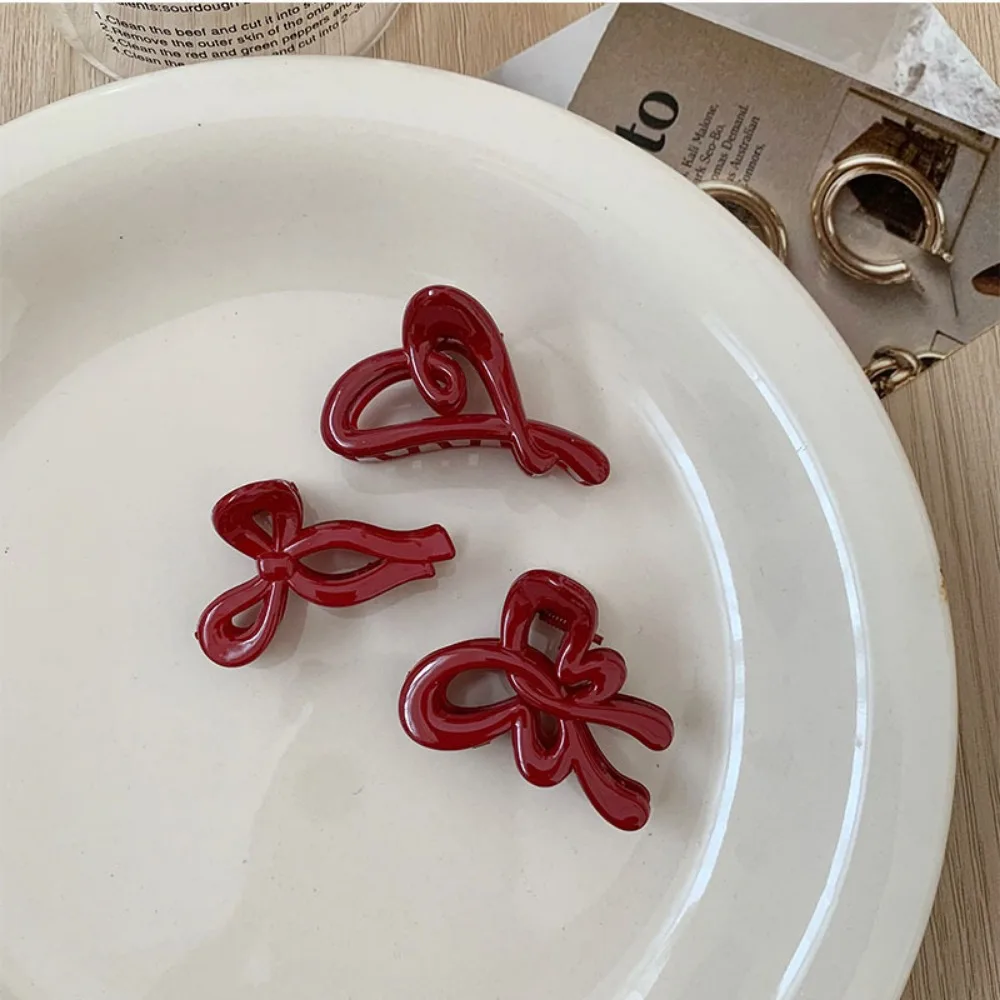 French Red Collection! small Grab clip feminine side bangs clip broken hairpin princess head clip hair Claw hair accessory