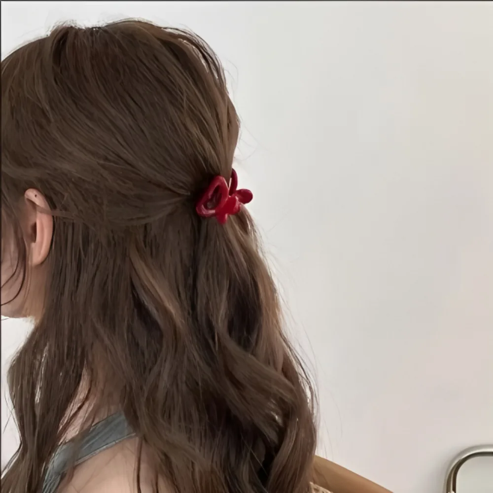 French Red Collection! small Grab clip feminine side bangs clip broken hairpin princess head clip hair Claw hair accessory