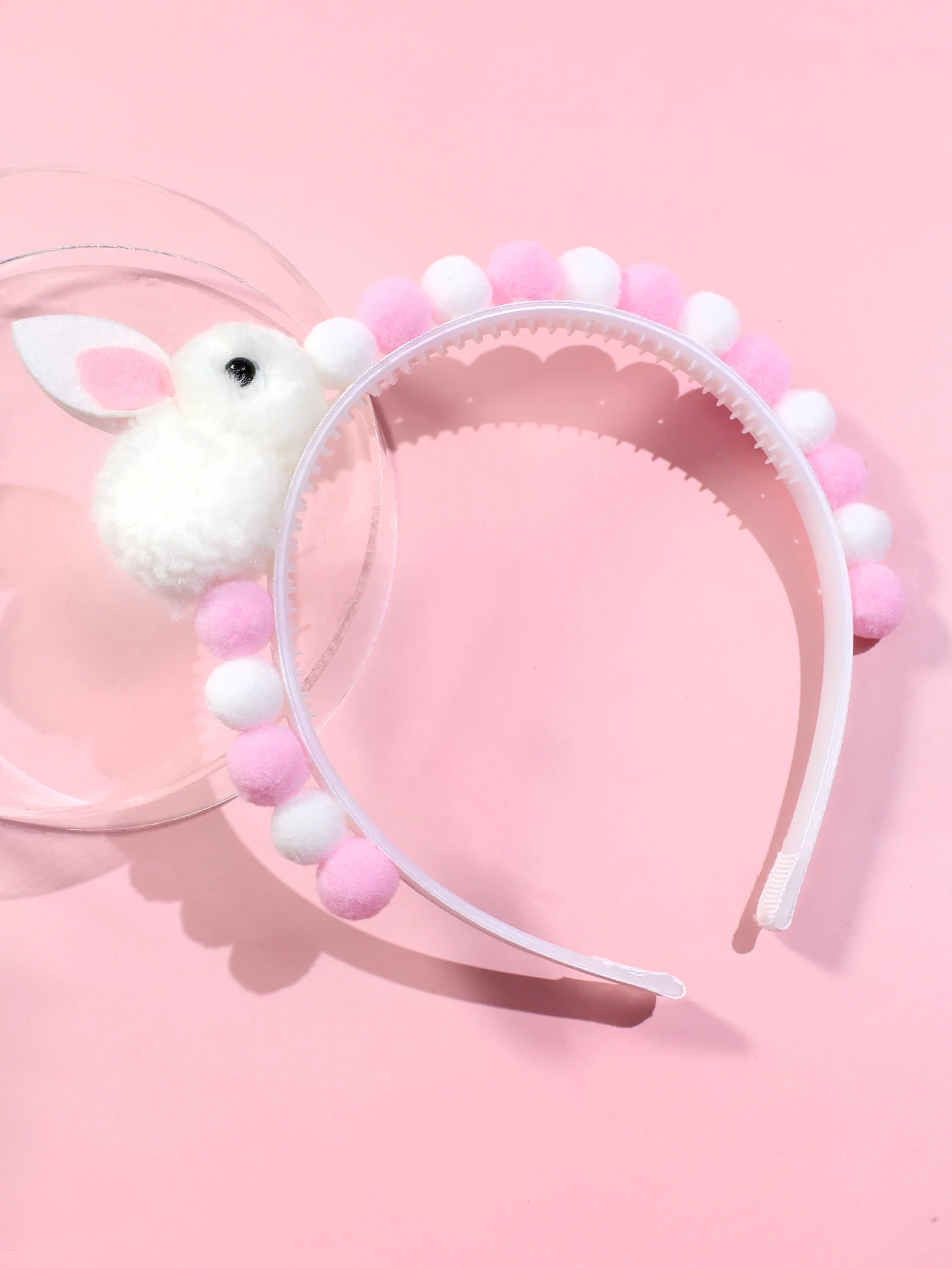 1pc Girls' Bunny Ear Fur Ball Headband Lovely Hair Accessory for Children Hair Bands for Girls Kids Headwear Headband