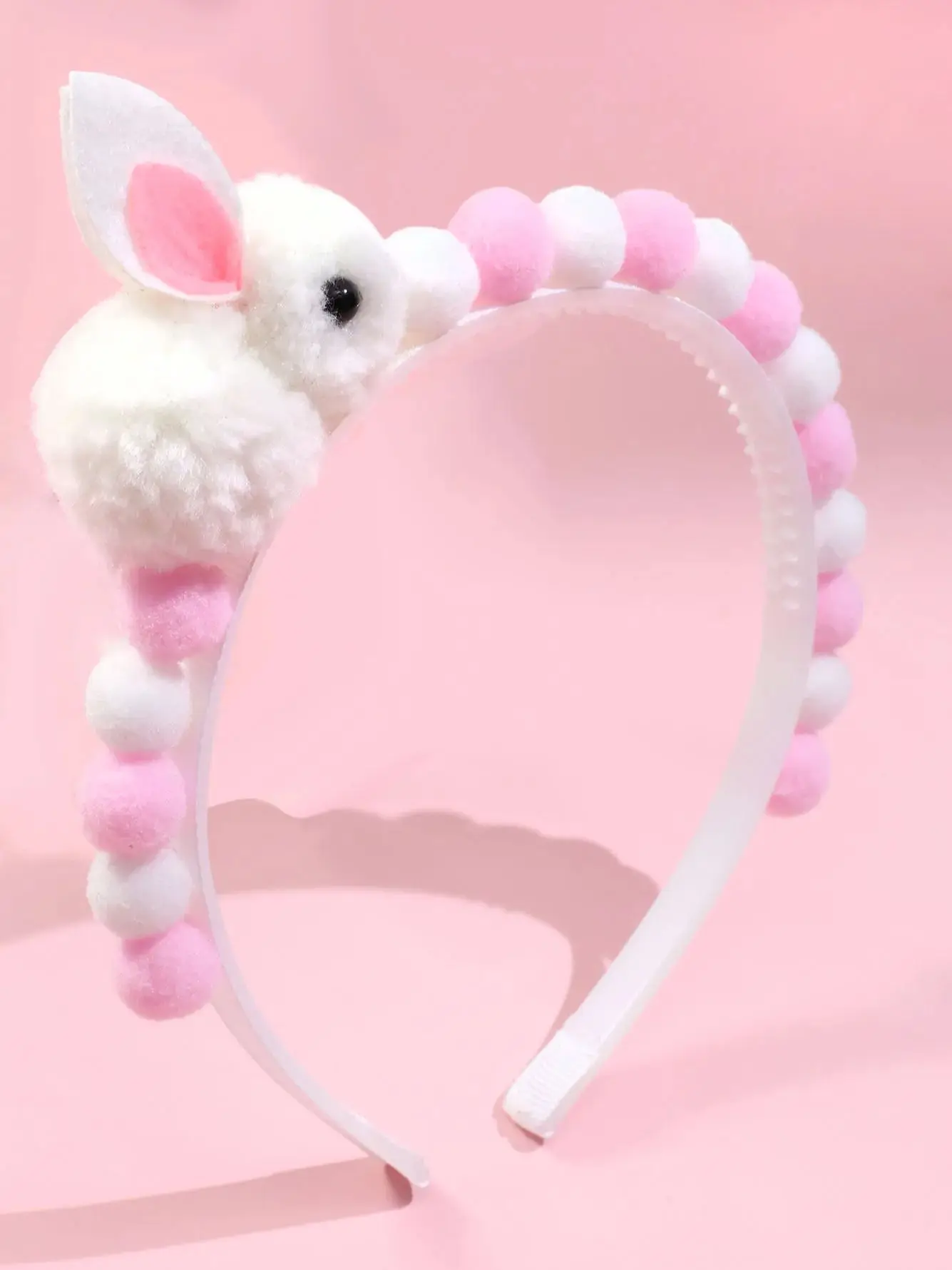 1pc Girls' Bunny Ear Fur Ball Headband Lovely Hair Accessory for Children Hair Bands for Girls Kids Headwear Headband