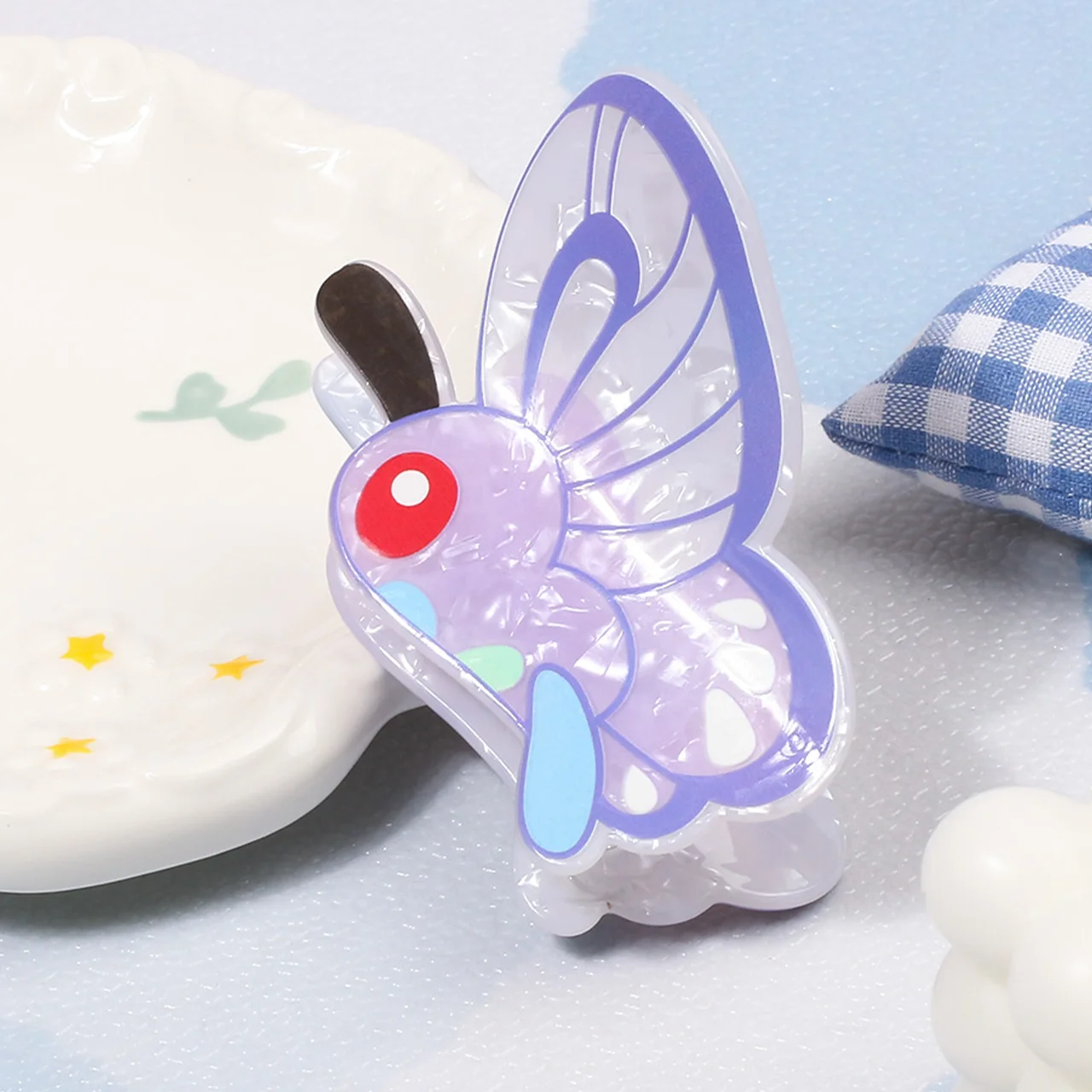 Pocket Monsters Butterfly Hair Claw Clips Cartoon Anime Design for Women & Girls Valentine Gift