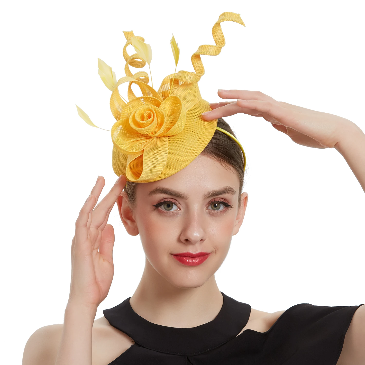 2026 Women Fascinator Hat Folding Accessories Headband Bridal Hair Clip Accessories Kentucky Derby Cocktail Party Festival Hat