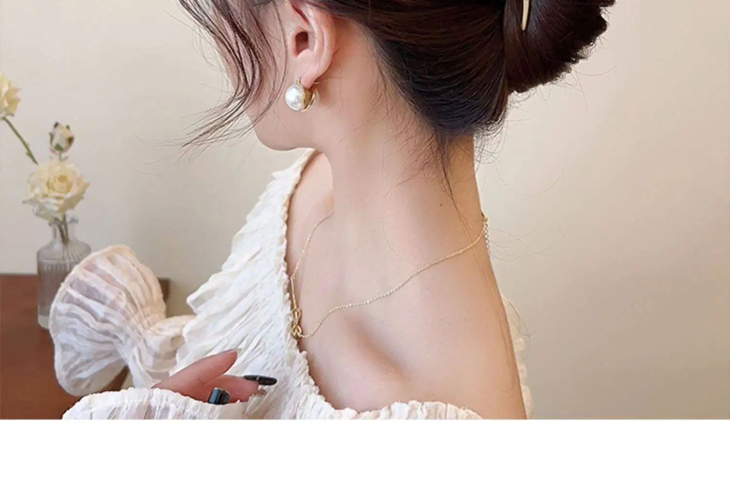 Fashion Flower Forest Gardenia Flower Claw Clips Grasping Women's Spring Summer New Style Metal Hair Clip Large Shark Clip