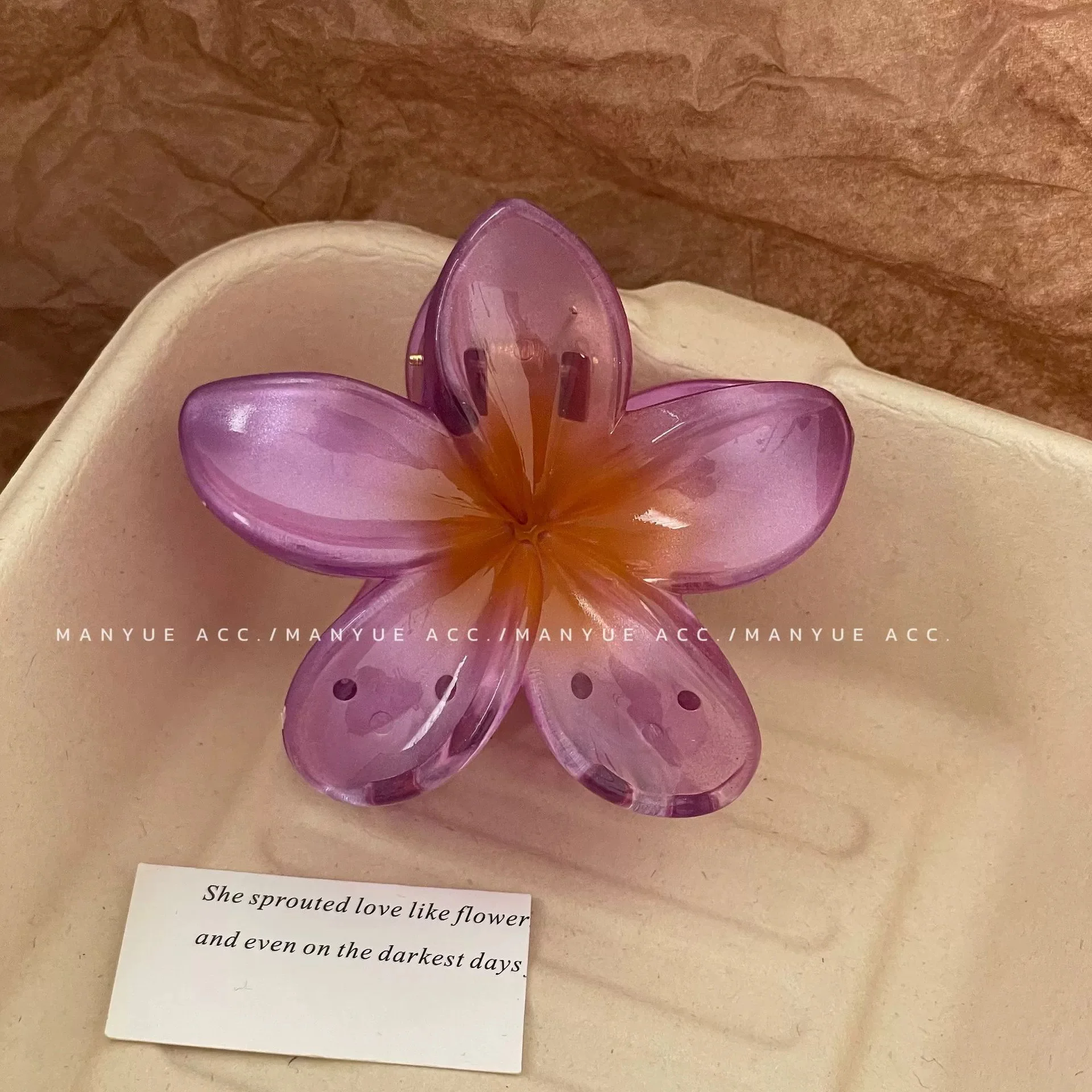 Elegant Gradient Hair Clips Flower Hair Claws Big Size Fashion Head Wear Hairpin for Women Girls Crab Barrette Hair Accessories
