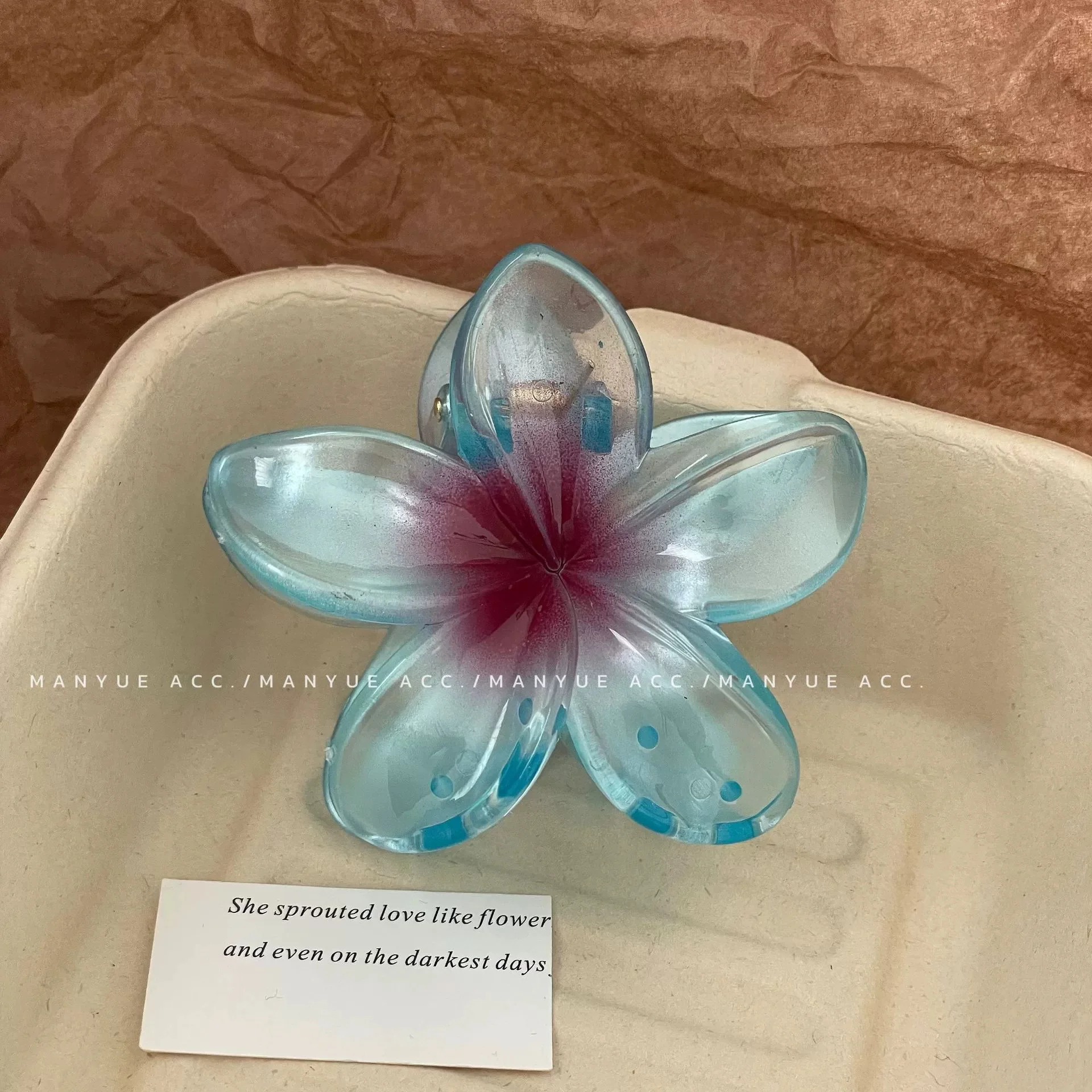 Elegant Gradient Hair Clips Flower Hair Claws Big Size Fashion Head Wear Hairpin for Women Girls Crab Barrette Hair Accessories
