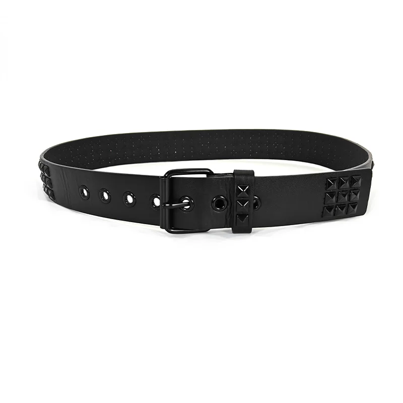 Black Fashion Rhinestone Rivet Jeans Belt Male Men&Women's Studded Belt Female Punk With Pin Buckle Gothic Accessories Y2K Belt