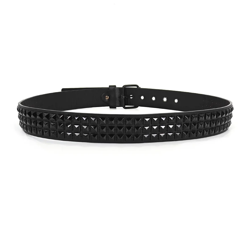 Black Fashion Rhinestone Rivet Jeans Belt Male Men&Women's Studded Belt Female Punk With Pin Buckle Gothic Accessories Y2K Belt
