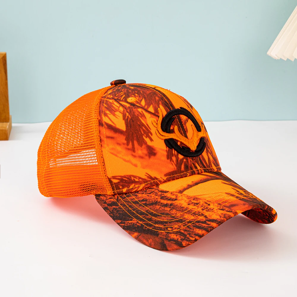 Antler Embroidered Baseball Cap Hip Hop Hat Adjustable Fashion Men Camouflage Breathable Mesh Caps Casual Sun Hat Tactical Hats