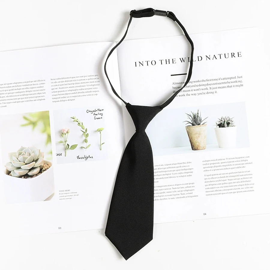 Boys Tie, Toddler Black/Red Tie, Pre-tie Clip on Ties for Boys