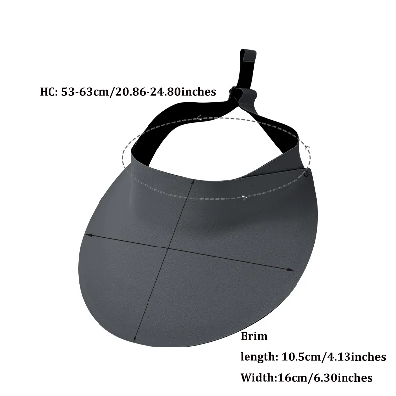 Men's Visor Hat with Oversized Head For Summer Outdoor Sports Travel Beach New Sunshade Breathable Folding Sun Hat