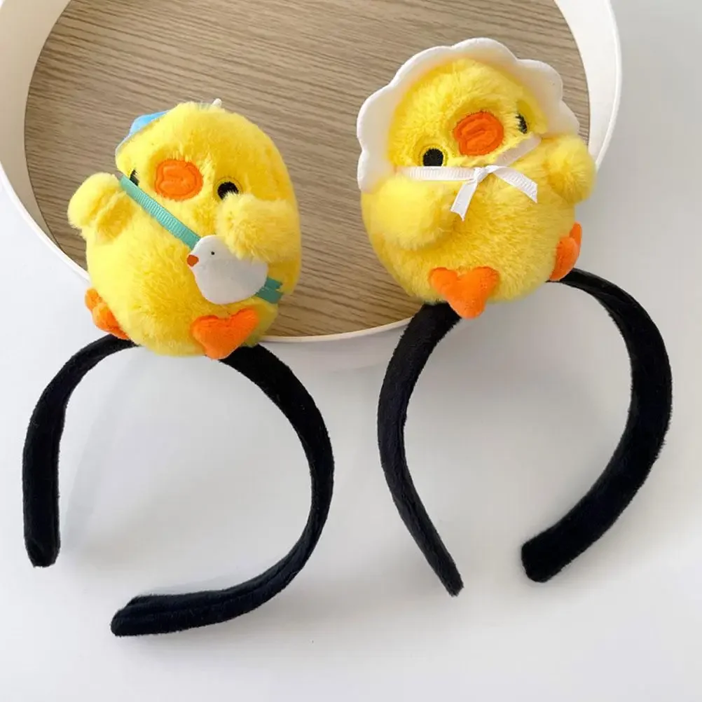 2 Pcs Chick Headband Costume Headbands Festival Girl Animal Plush Photo Props Birthday