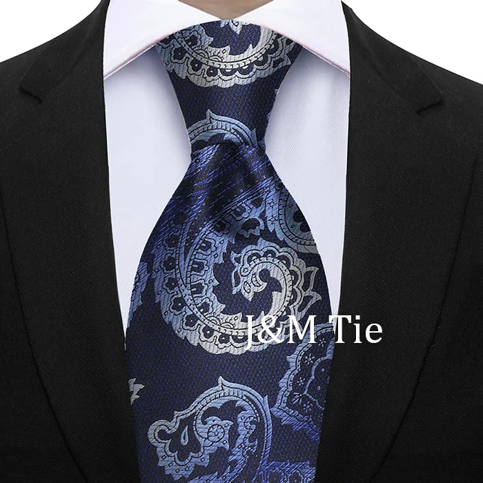 Luxury 7CM Floral Paisley Necktie Green Blue Ties For Man Groom Groomsman Jacquard Woven Ascot Formal Business Party Accessories