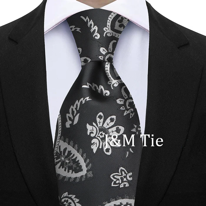 Luxury 7CM Floral Paisley Necktie Green Blue Ties For Man Groom Groomsman Jacquard Woven Ascot Formal Business Party Accessories