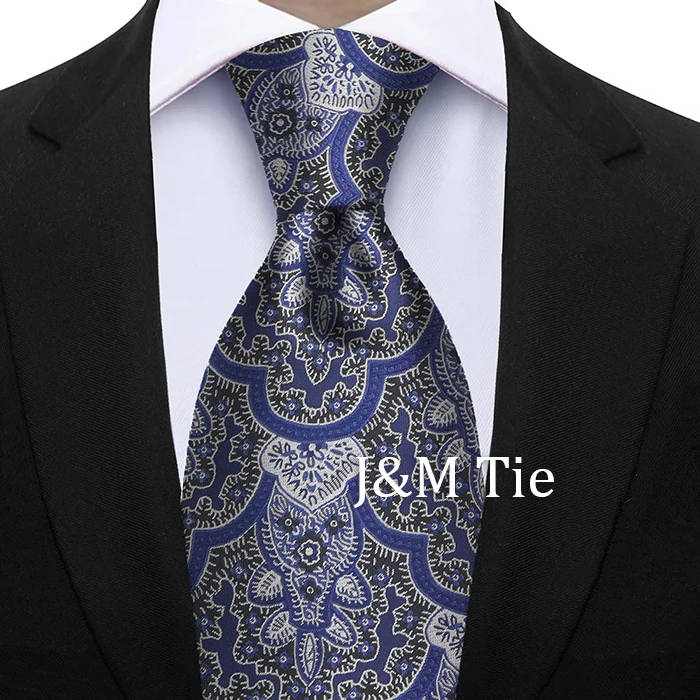 Luxury 7CM Floral Paisley Necktie Green Blue Ties For Man Groom Groomsman Jacquard Woven Ascot Formal Business Party Accessories