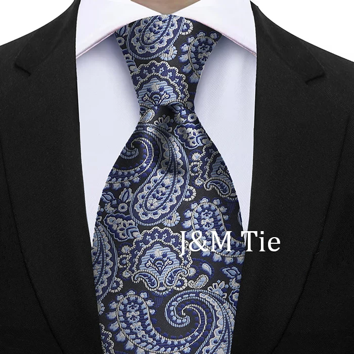 Luxury 7CM Floral Paisley Necktie Green Blue Ties For Man Groom Groomsman Jacquard Woven Ascot Formal Business Party Accessories
